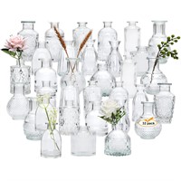 Glass Bud Vases Set of 32,Small Flower Vases for W