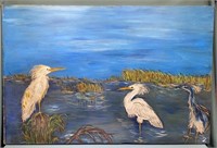 ZACK WARD OIL ON CANVAS OF HERON