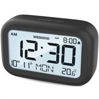 One Size  VOCOO Digital Alarm Clock  3.5' LED  Bla
