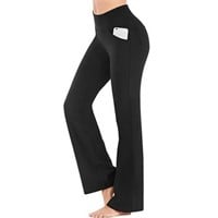 L  Sz L Hanerdun Women Bootcut Yoga Pants with Poc