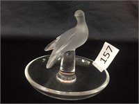 Lalique Crystal Dove Ring Holder - 3.5" Tall