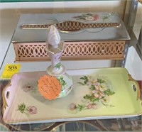 Vintage Hand Painted Nippon Set and Tissue Holder