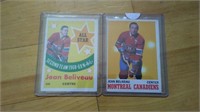 Deux cartes vintage hockey Jean Béliveau