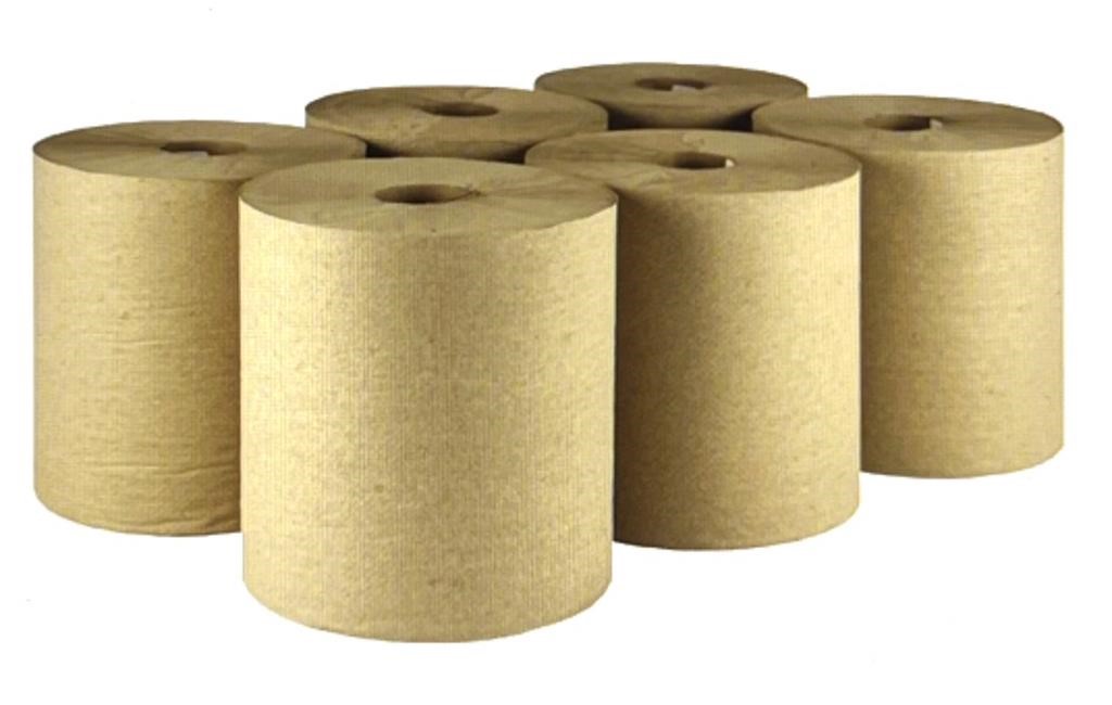 Paper Towel Roll: Brown, 7 7/8 in Roll Wd, 800 ft