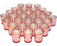 MSRP $20 18 Pack Glass Pink Candle Holders