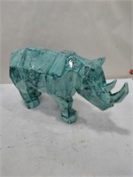Hand painted ceramic rhino 13x7