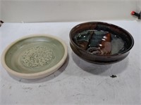 Pilaar pottery dipping plate and people