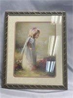 BABY ANGEL FRAMED ART PRINT 18X22 INCHES
