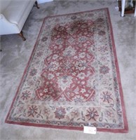 Lot #2145 - Machined floral area rug 96” x 60”