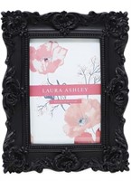 New Laura Ashley 4x6 Black Ornate Textured