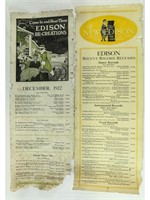 Two Original Edison 1922-23 Record Release Posters