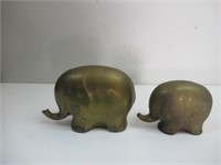 Brass Mom & Baby Elephant