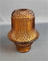 Vintage Amber Glass Diamond Point Fairy Lamp