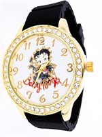 Betty Boop Nostalgia Qtz. Watch Bling Dial Black B