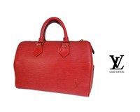 Louis Vuitton Epi Speedy 25 Hand Boston Bag Red