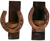 Rustic Horseshoe Candle Sconces