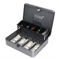 Cash Box Key Lock on Top, Large Cash Boxes with Mo