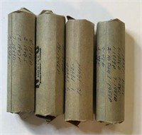 (4) Rolls Jefferson Nickels 30s,40s and 50s