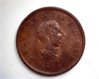 1806 Half Penny About UNC George III