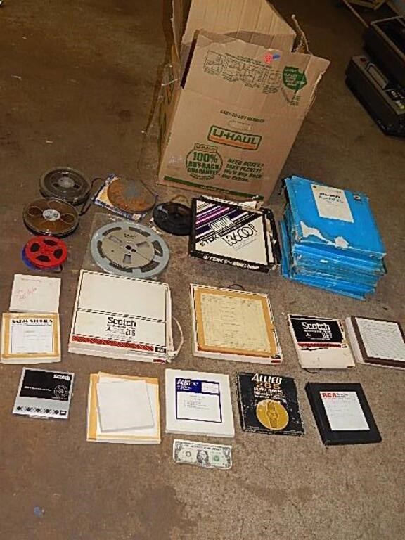 Box of Vintage Tape Reels