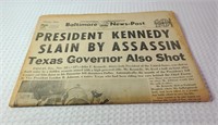 President Kennedy Assassination Newspaper