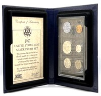 (Q) 1957 U.S. Mint Silver Proof Set FV $0.91