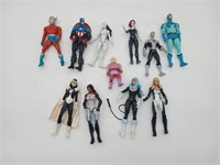 11 Action Figures- Orion, White Tiger, Spider-Gwen