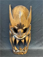 18" Handcarved Wood Wall Mask