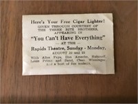 Rapids Theater cigar give away