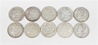 10 MORGAN DOLLARS - 1880 to 1900-O