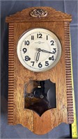 Wall Kitchen Clock - Wood Carved, Vintage