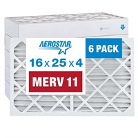 Aerostar 16x25x4 MERV 11 Pleated Air Filter, AC Fu