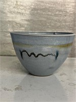 Pottery bowl glazed signed