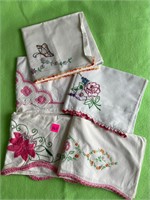 Vtg Needlework Pillowcases 5 single pcs