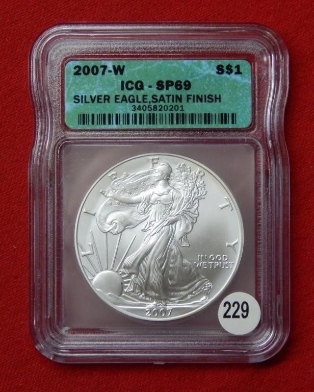 2007 W American Eagle ICG SP69 1 Ounce Silver