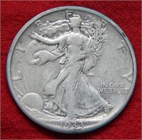 1933 S Walking Liberty Silver Half Dollar