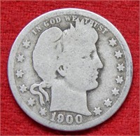 1900 O Barber Silver Quarter