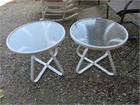 2 small outdoor tables