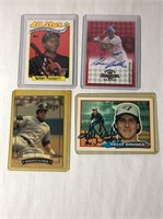 4 Autographed Baseball Cards