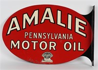 AMALIE PENNSYLVANIA MOTOR OIL TIN FLANGE SIGN