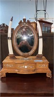 CONTEMPORARY INLAID & CARVED SHAVING MIRROR 24"