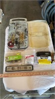 Drill accessory set, nails, level, washers,