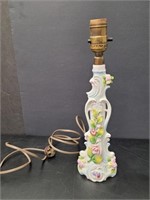 German Floral Porcelain Lamp