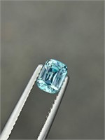 1.25 Carat cushion Cut Natural Blue Zircon