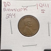 1941-S WHEAT PENNY CENT DOUBLE DIE MINT MARK