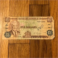 1992 Jamaica Five Dollars Banknote