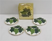 8pc Porcelain Grape Coasters 3"