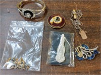 LOT OF COSTUME JEWELRY & REDSKINS FOOTBALL TOKEN