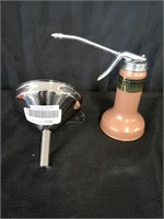 Grease Pump and Funnel w/ Strainer