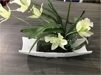 White Orchid In A Boat